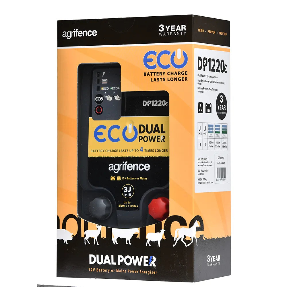 Agrifence Dual Power Eco Energiser for Electric Fencing — Perimeter Protection