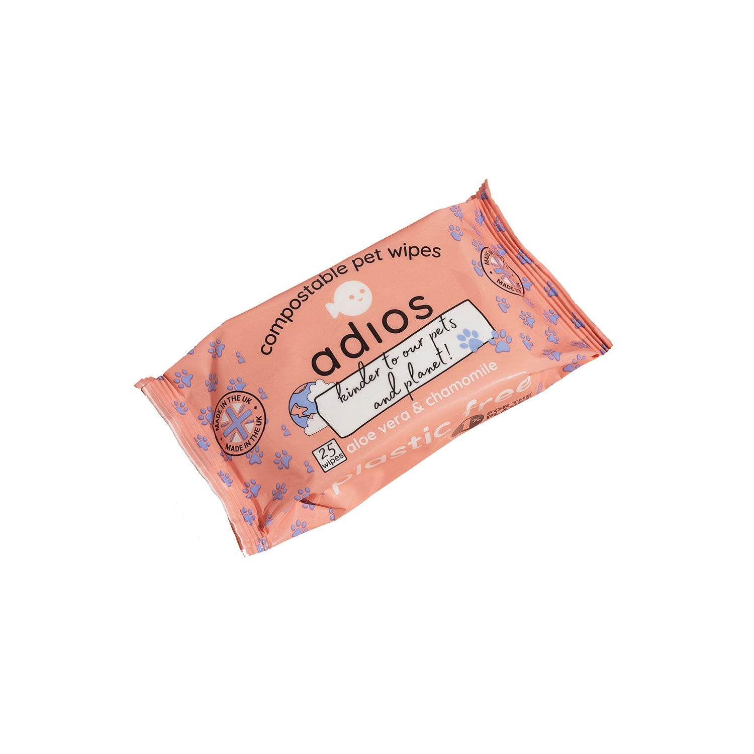 adios compostable pet wipes