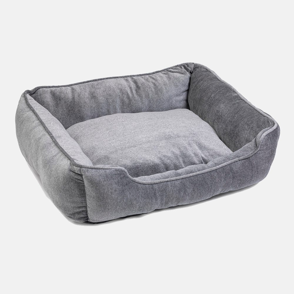 House of Paws Velvet Square Bed - Grey - X Large
