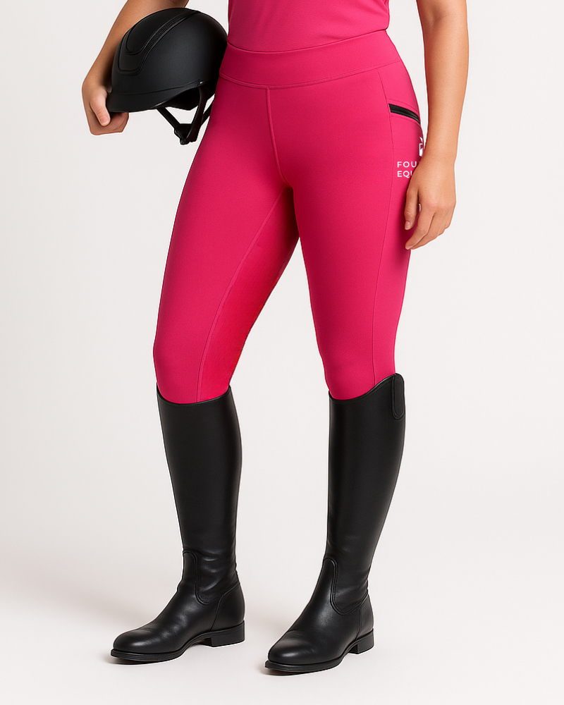 Four Hills Equestrian Hot Pink Riding Tights