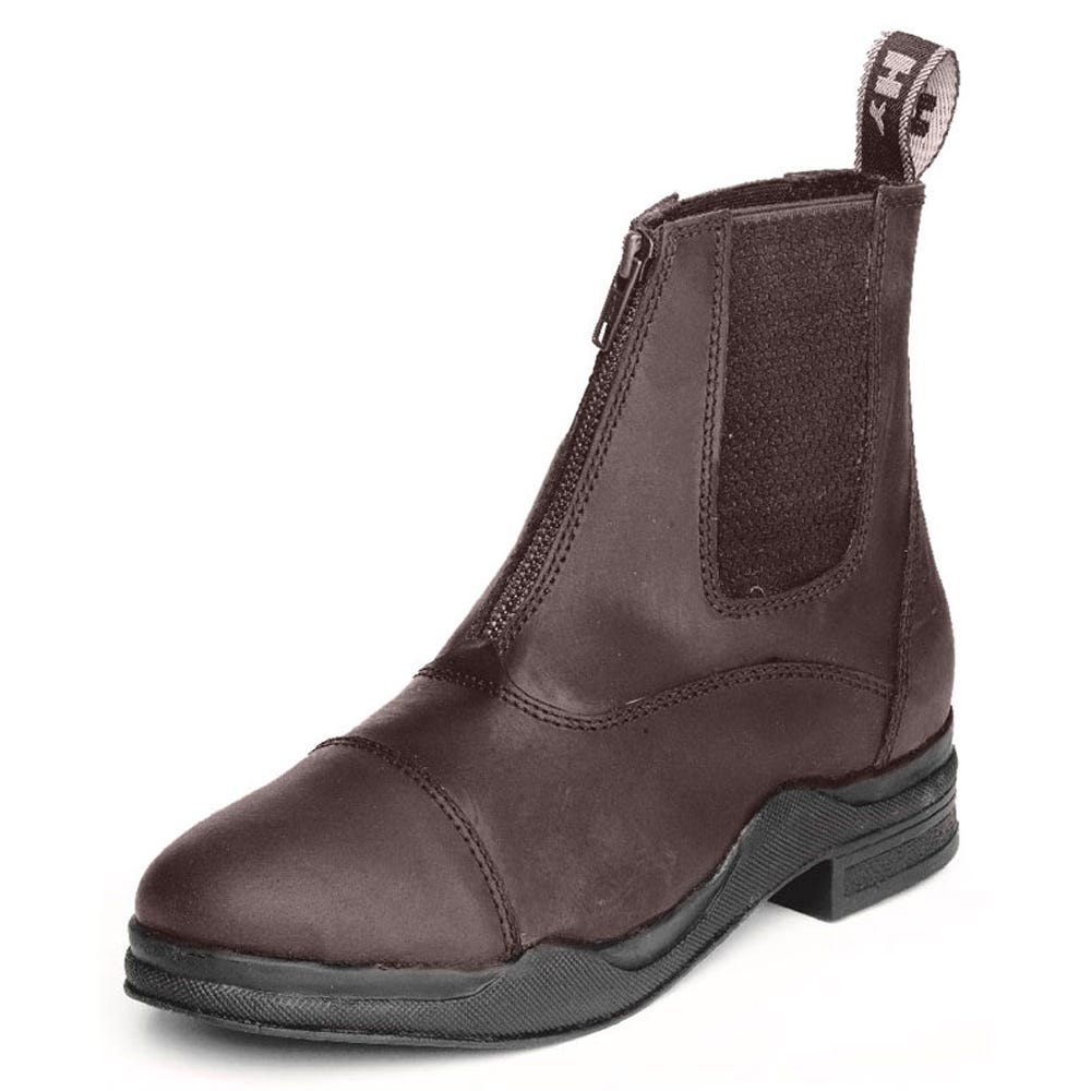 Hy Equestrian Wax Leather Zip Boot - Brown - 7