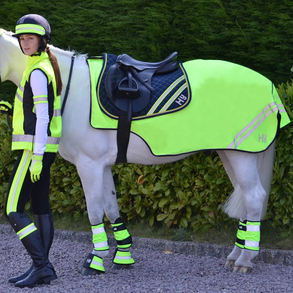 Reflector Fleece Exercise Sheet by Hy Equestrian