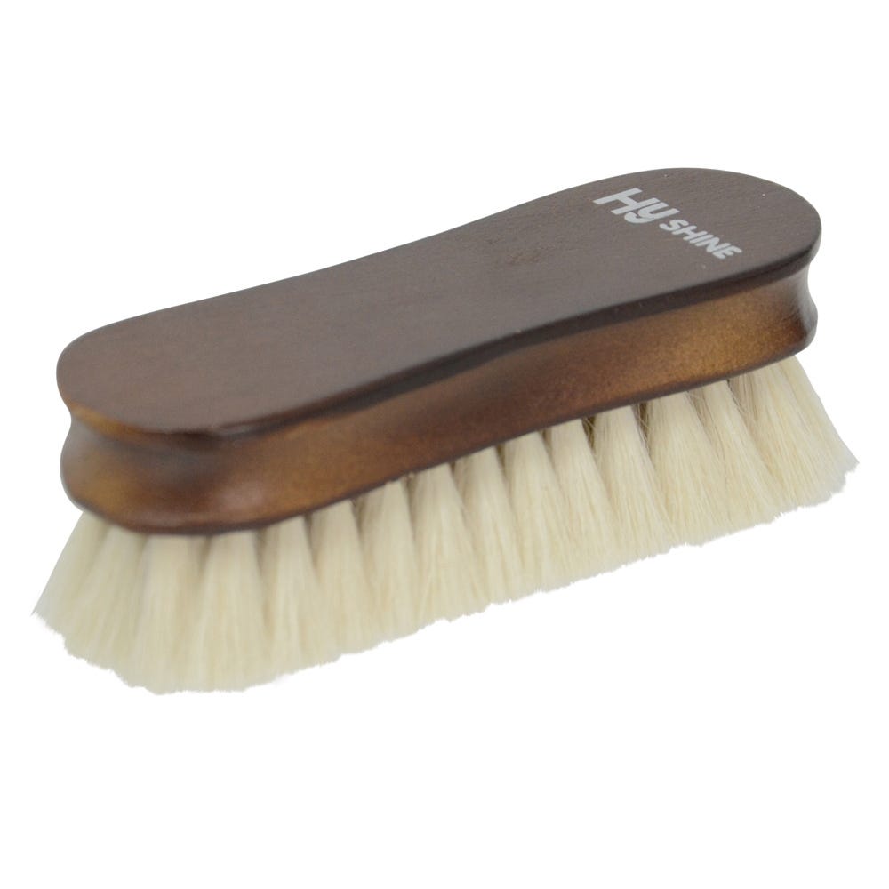Hy Equestrian Deluxe Wooden Face Brush with Goats Hair - 12.5 x 3.8cm