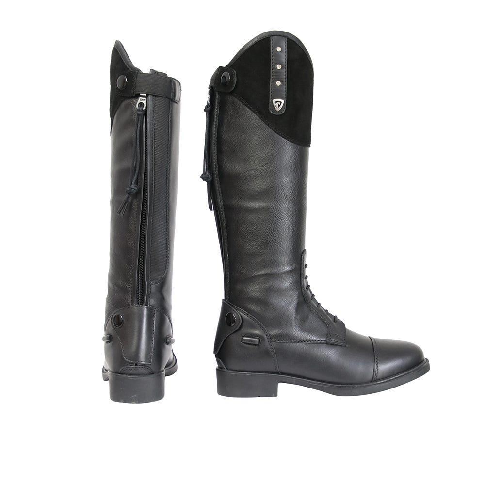 Hy Equestrian Soriso Children's Riding Boots -  Black/Silver - Child 12
