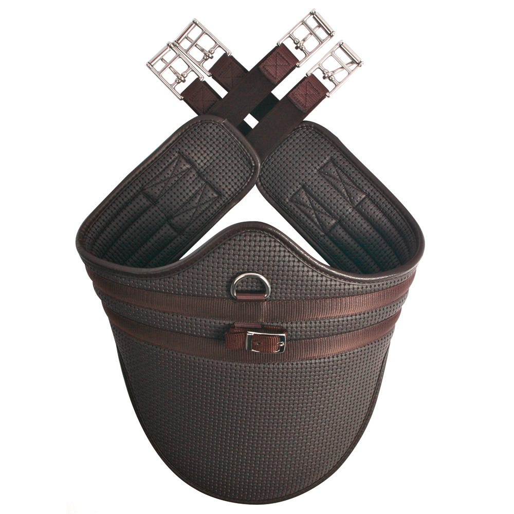 Hy Equestrian Waffle Stud Girth - Long - Brown - 44"