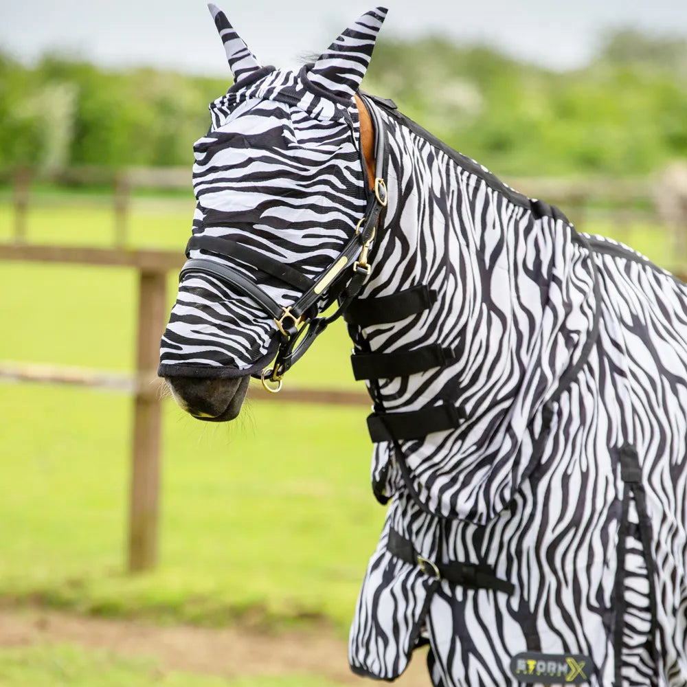 Hy Equestrian Zebra Fly Mask