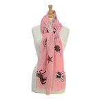 hy-equestrian-ladies-balmoral-scarf-pastel-pink-pale-brown-print-one-size