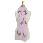 hy-equestrian-ladies-balmoral-scarf-pastel-pink-pale-brown-print-one-size