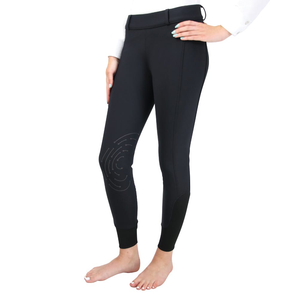 Hy Equestrian Glacial Softshell Riding Tights - Black - X Small