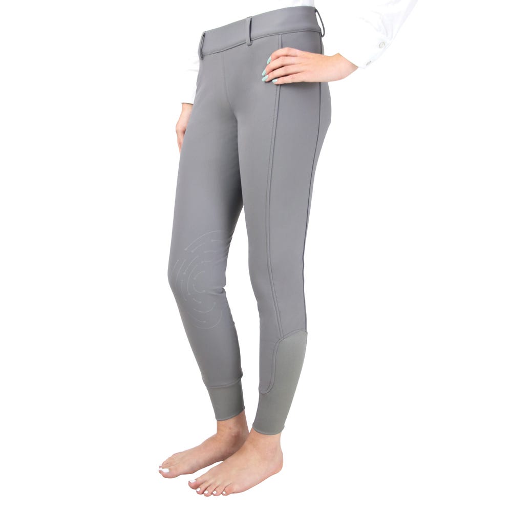Hy Equestrian Glacial Softshell Riding Tights - Grey - Medium
