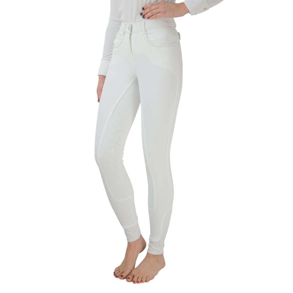 Hy Equestrian Regatta Ladies Breeches - White - 28"