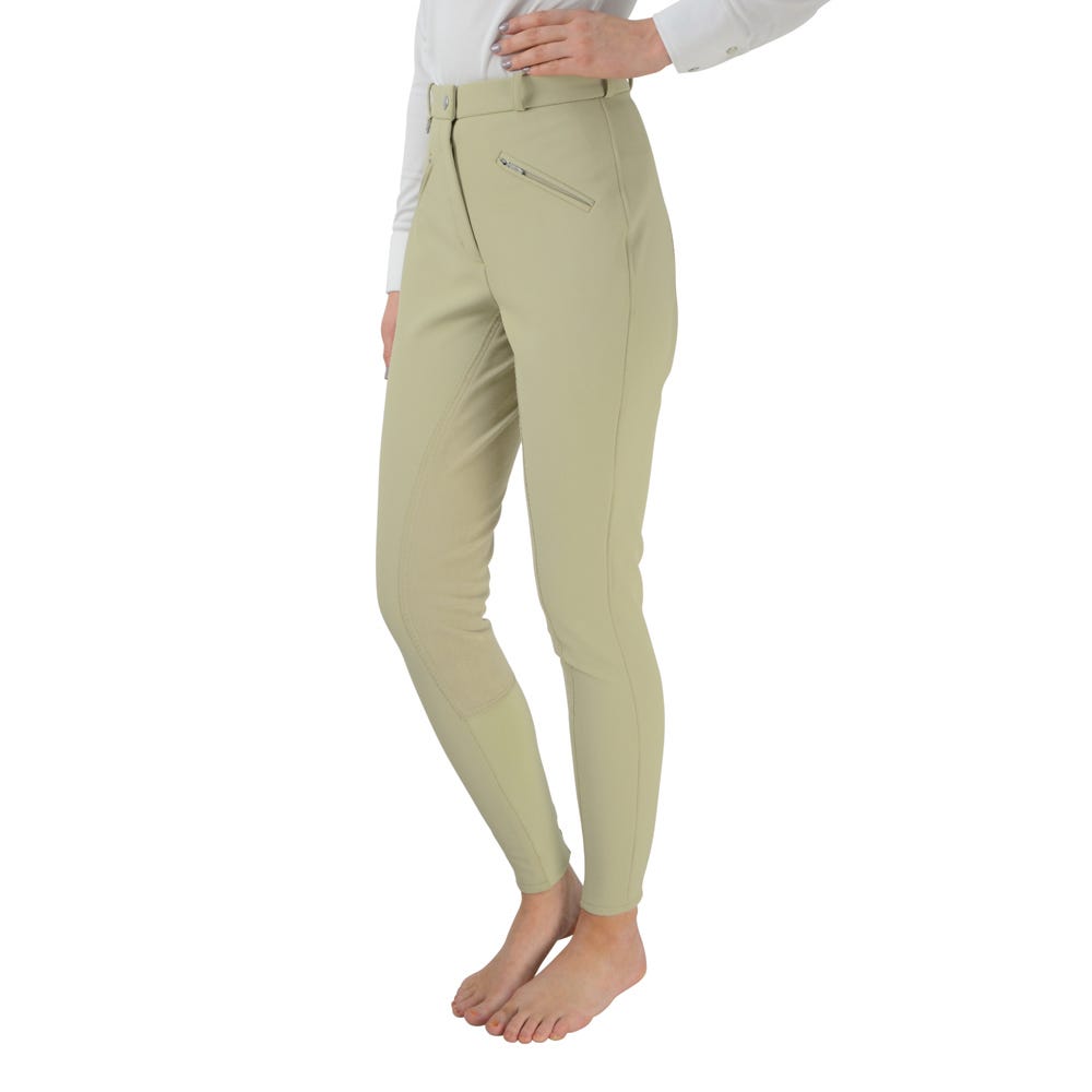 Hy Equestrian Softshell Winter Ladies Breeches - Beige - 24"