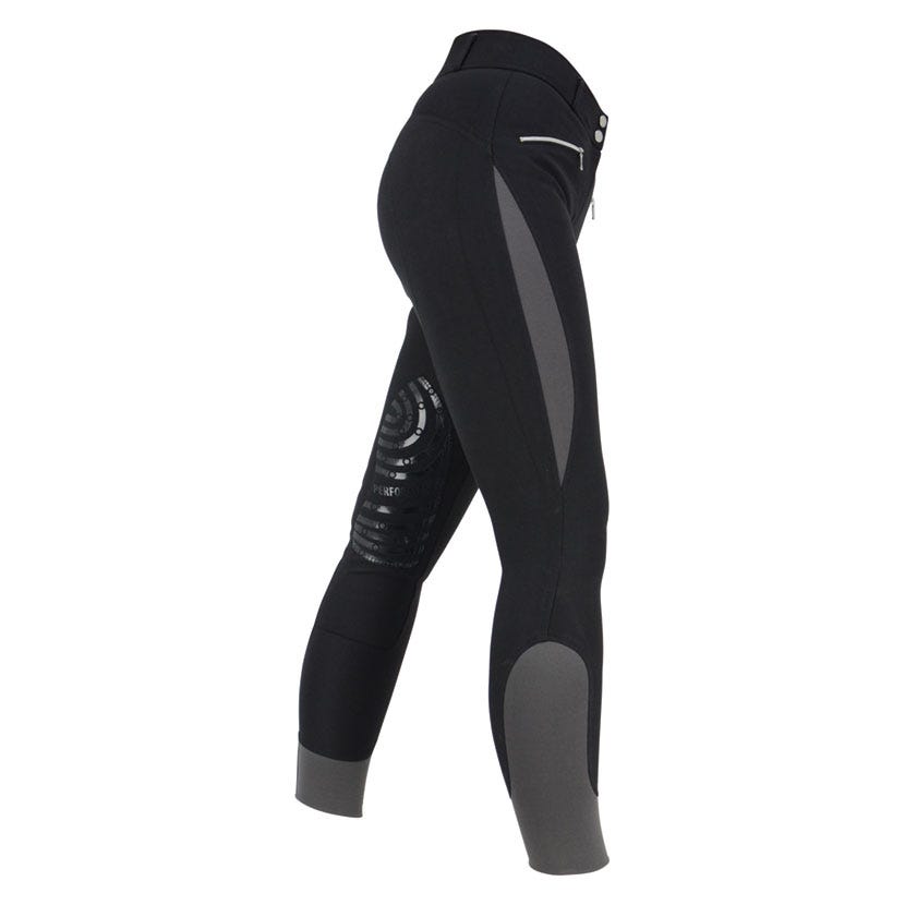 Hy Equestrian Sports Active Ladies Breeches - Black/Grey - 32"
