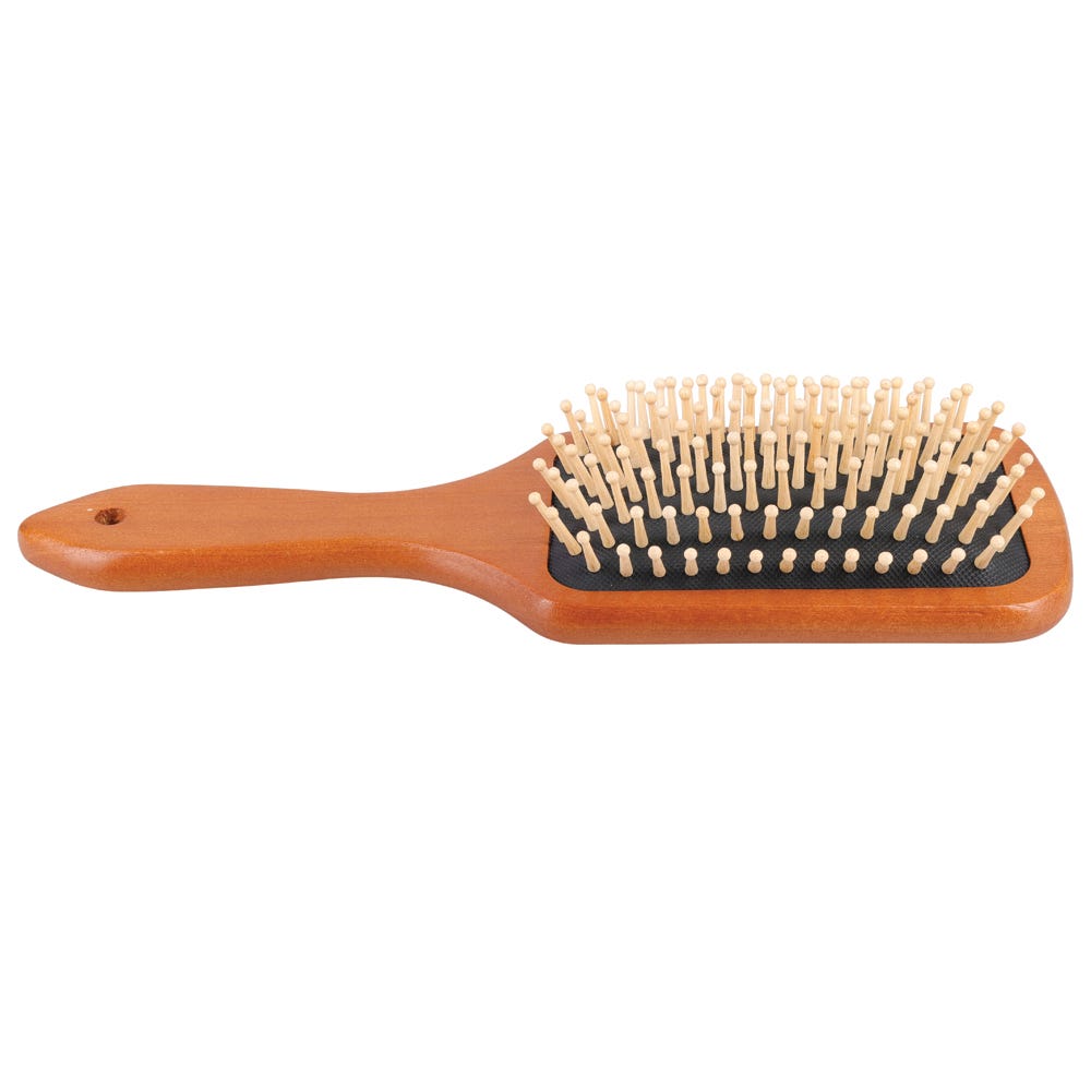 Hy Equestrian Luxury Wooden Mane & Tail Brush - Tan - 25.5 x 8.3cm