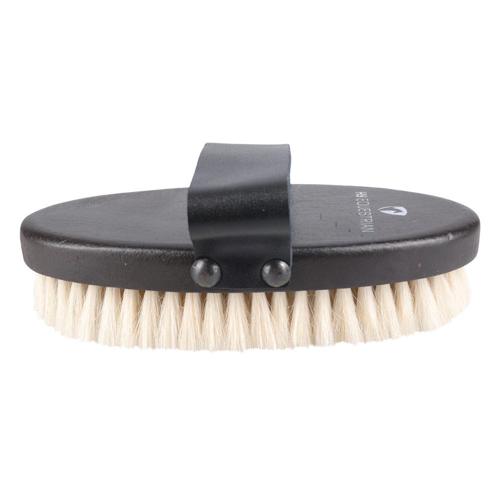 Hy Equestrian Deluxe Goat Hair Wooden Body Brush - Dark Brown - Large