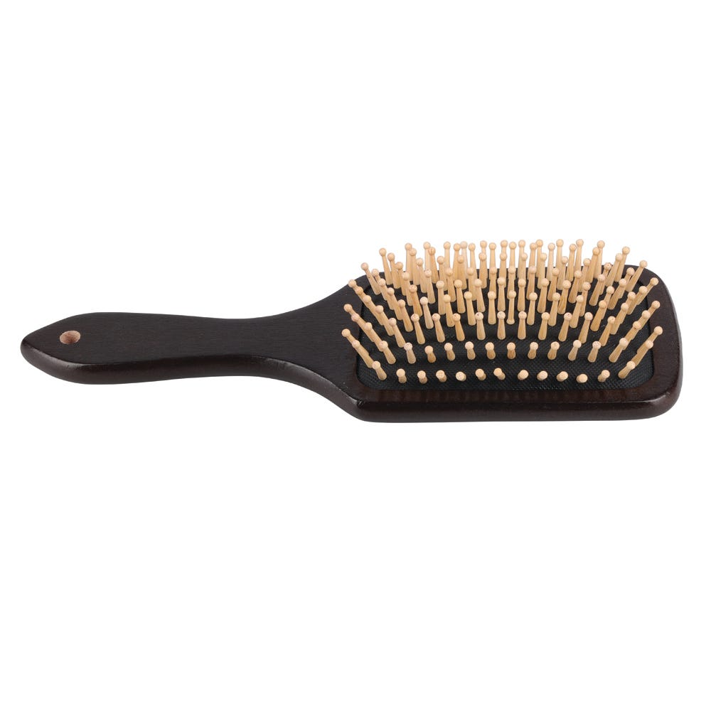 Hy Equestrian Deluxe Wooden Mane & Tail Brush - Dark Brown - 25.5 x 8.3cm