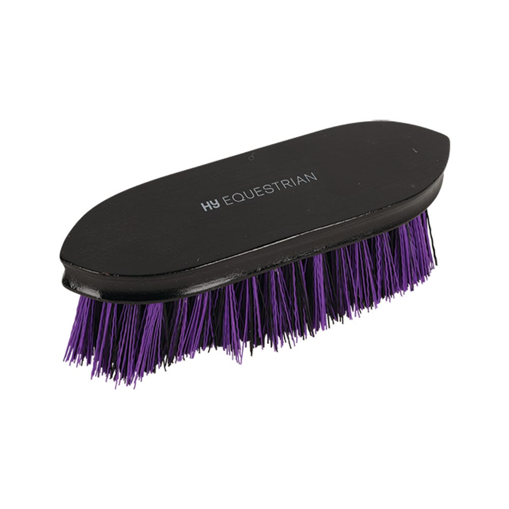 Hy Equestrian Wooden Dandy Brush - Black/Purple - 18 x 5.7cm