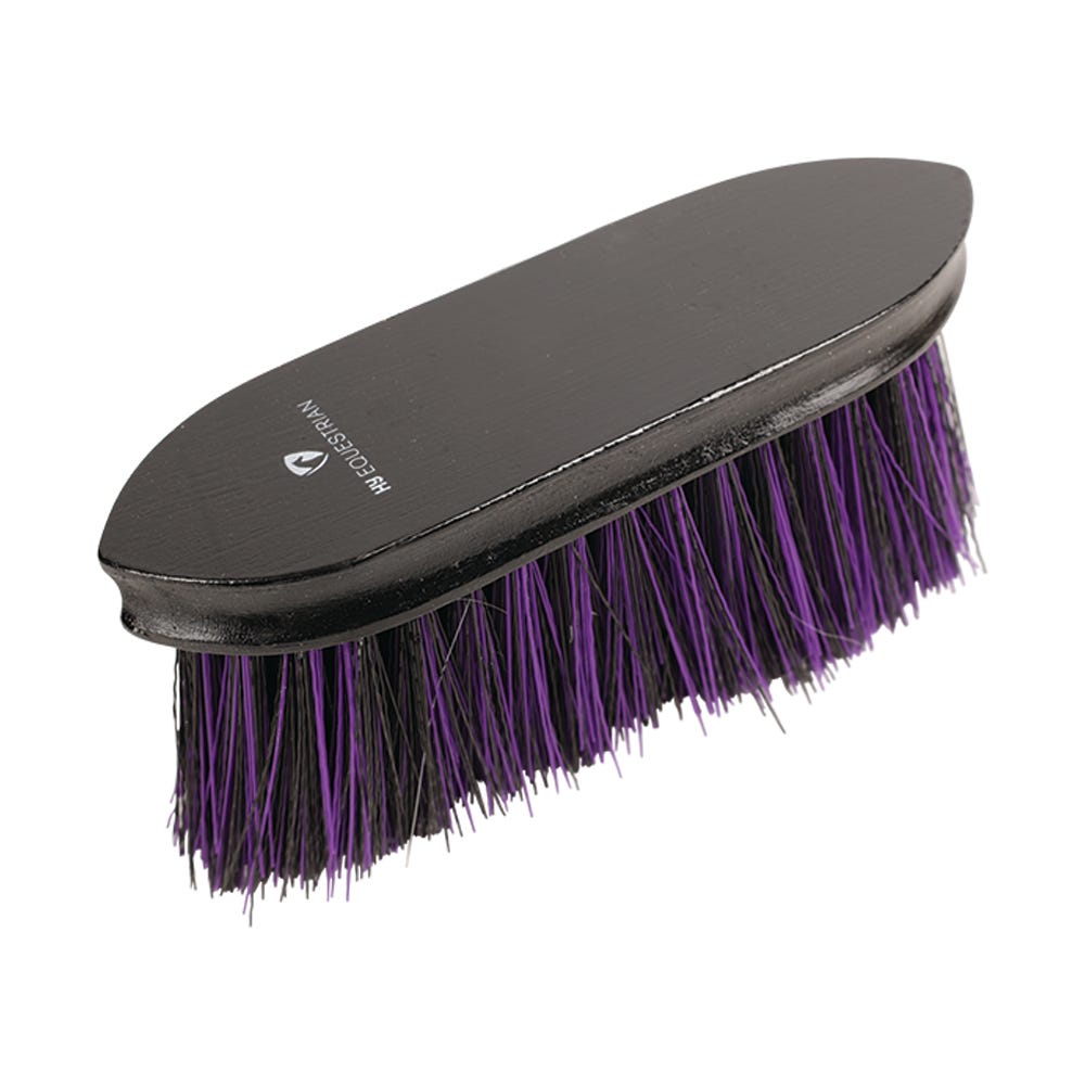 Hy Equestrian Wooden Flick Dandy Brush - Black/Purple - 18 x 5.7cm