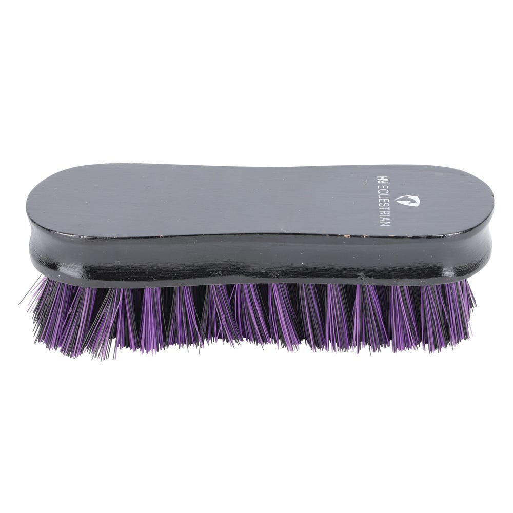 Hy Equestrian Wooden Face Brush - Black/Purple - 12.5 x 4.2cm
