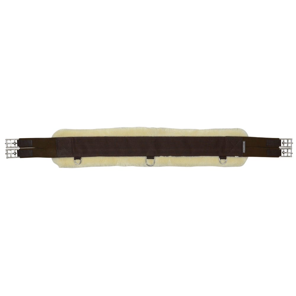Hy Equestrian Detachable Faux Fur Elasticated Girth - Natural/Brown - 50"