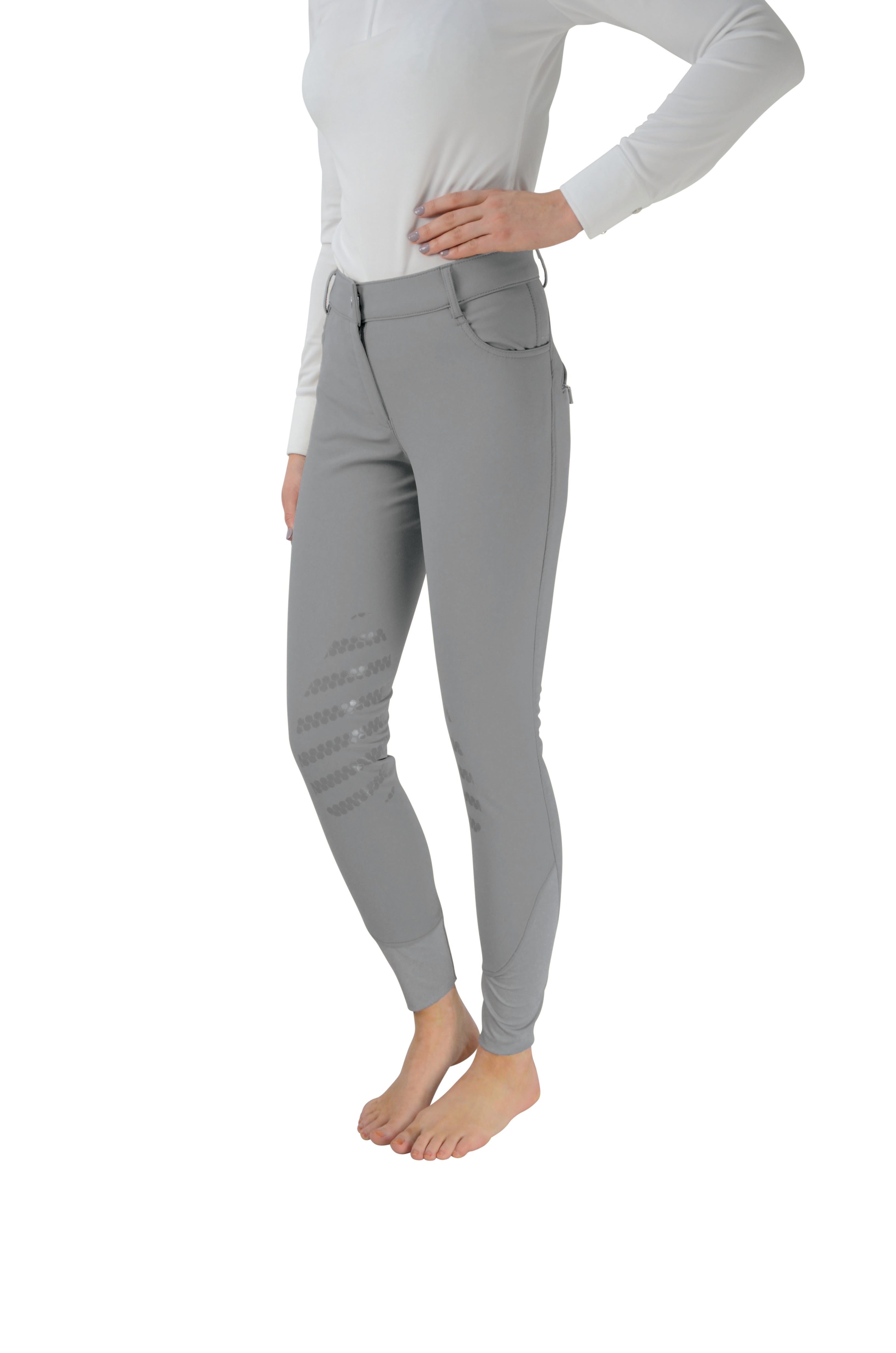 Hy Equestrian Thermal Softshell Breeches - Grey - 32"