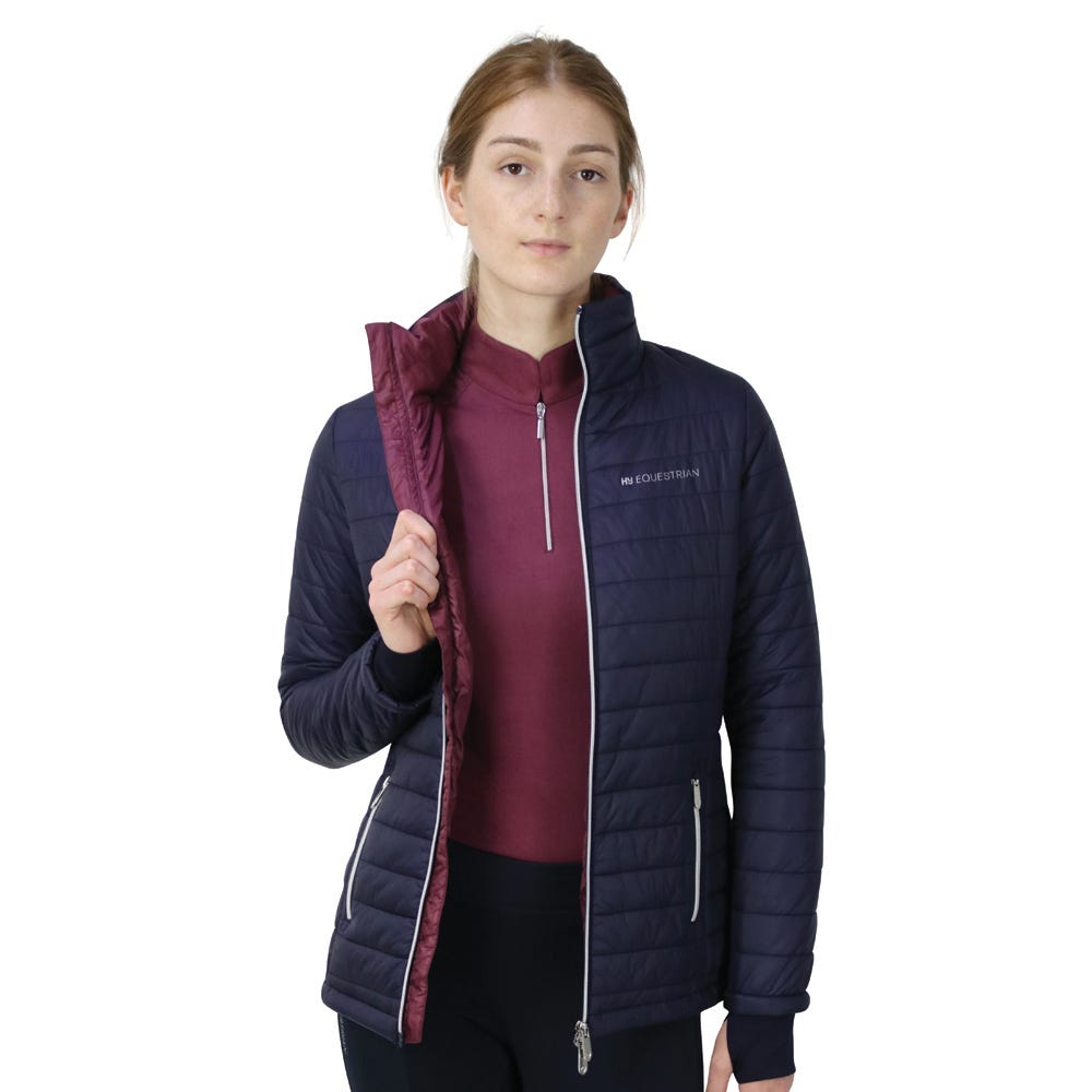 Hy Equestrian Synergy Padded Jacket - Navy/Fig - X Small