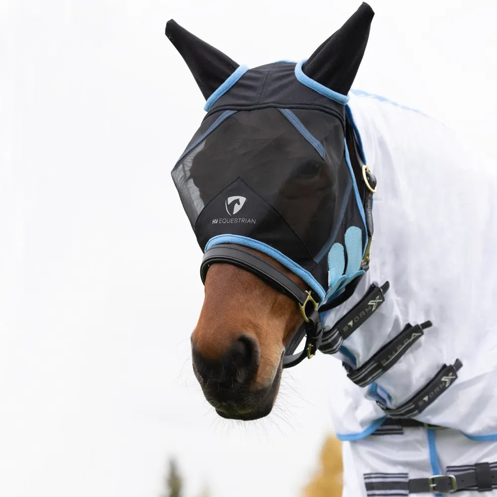 Hy Equestrian Mesh Half Mask with Ears