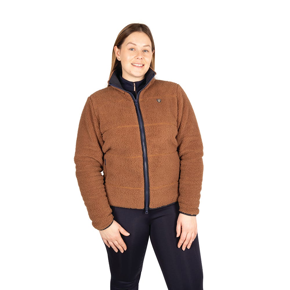 Hy Equestrian Elevate Style Teddy Fleece Jacket - Brown - Small