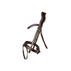 ProPresicce Pelle Crank Leather Bridle by Hy Equestrian - Brown/Brass Hardware - Pony