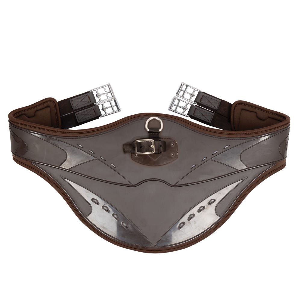 ProReaction Contoured TPU Vented Long Stud Girth by Hy Equestrian - Brown - 46"