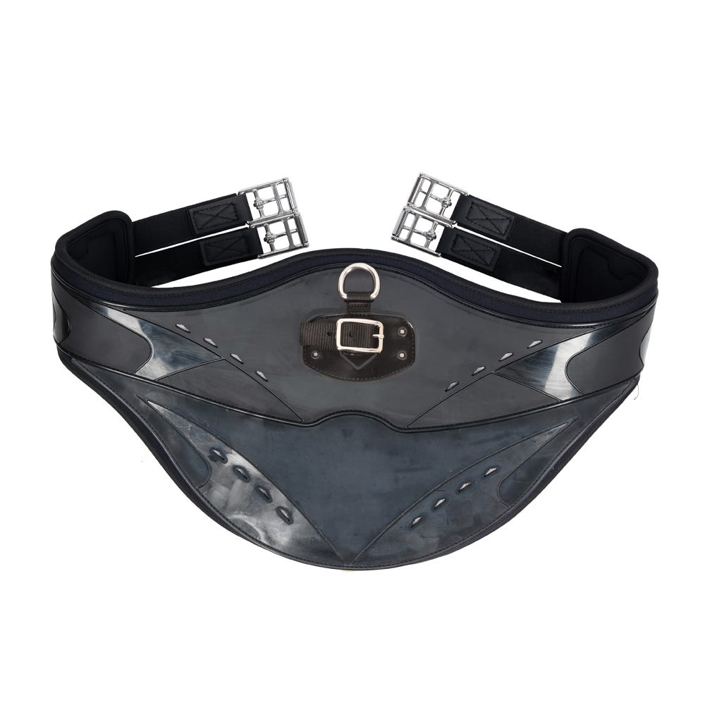 ProReaction Contoured TPU Vented Long Stud Girth by Hy Equestrian - Black - 46"