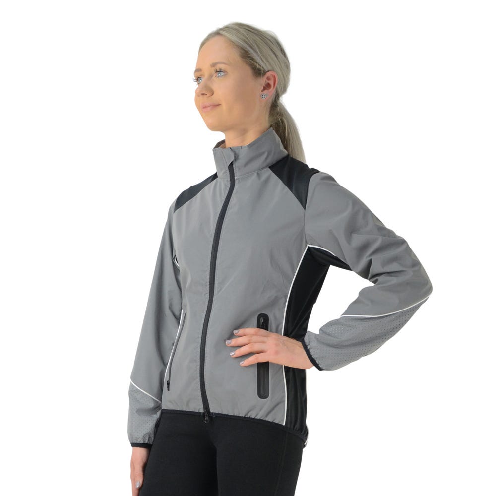 Silva Flash Reflective Jacket by Hy Equestrian - Reflective Silver - Large