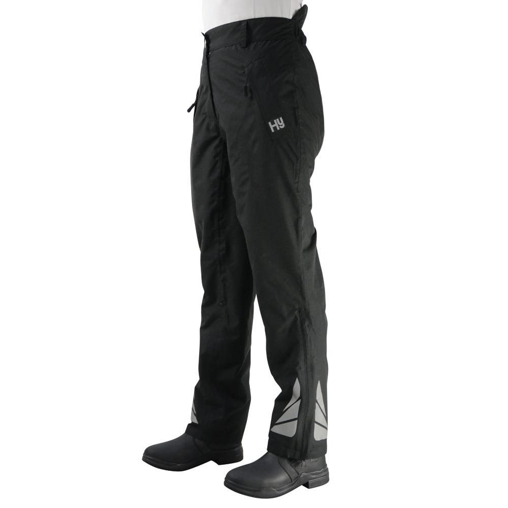 Hy Equestrian Waterproof Reflective Over Trousers - Black - Medium