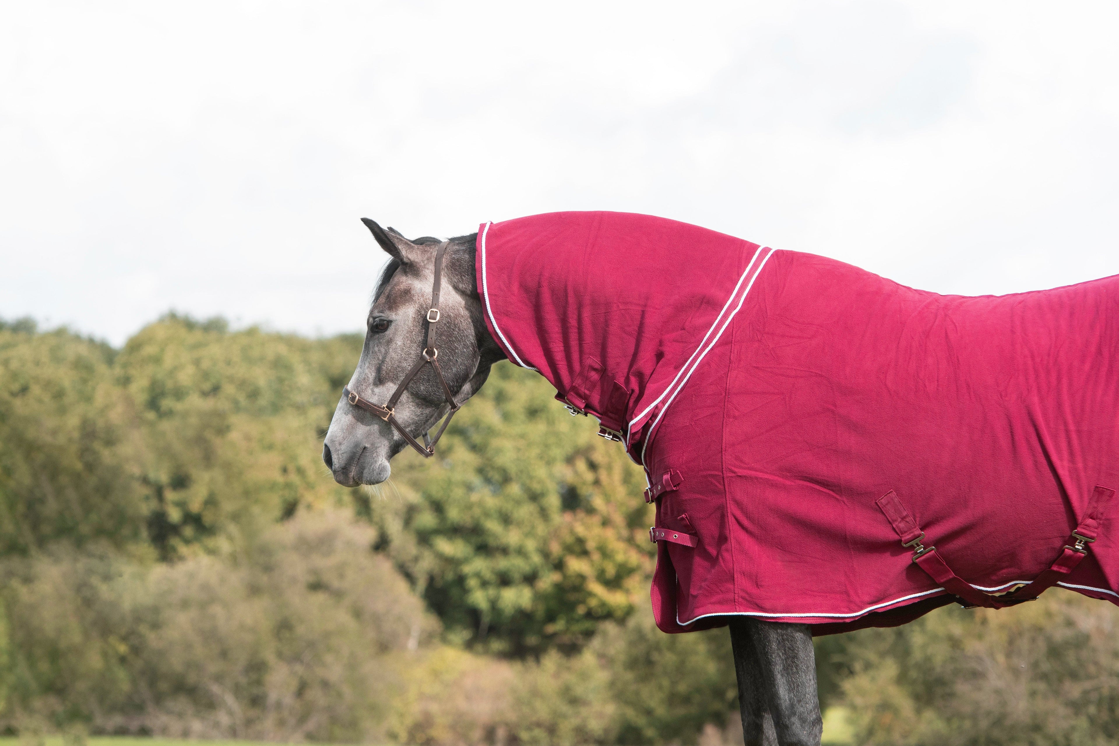 Swish Fleece Rug With Neck Cover - Burgundy