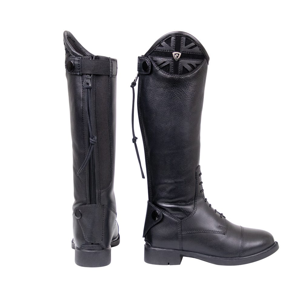 Hy Equestrian Childrens Union Jack Riding Boots - Black - Child 12