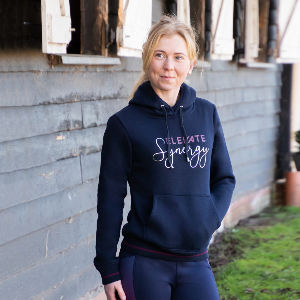 Hy Equestrian Synergy Elevate Hoodie - Navy/Fig - Medium