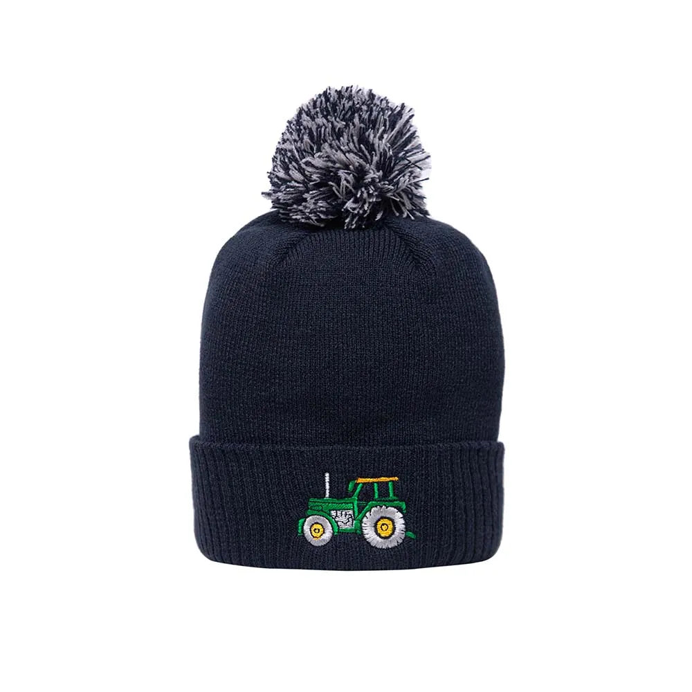British Country Collection Tractor Pom Pom Beanie Hat