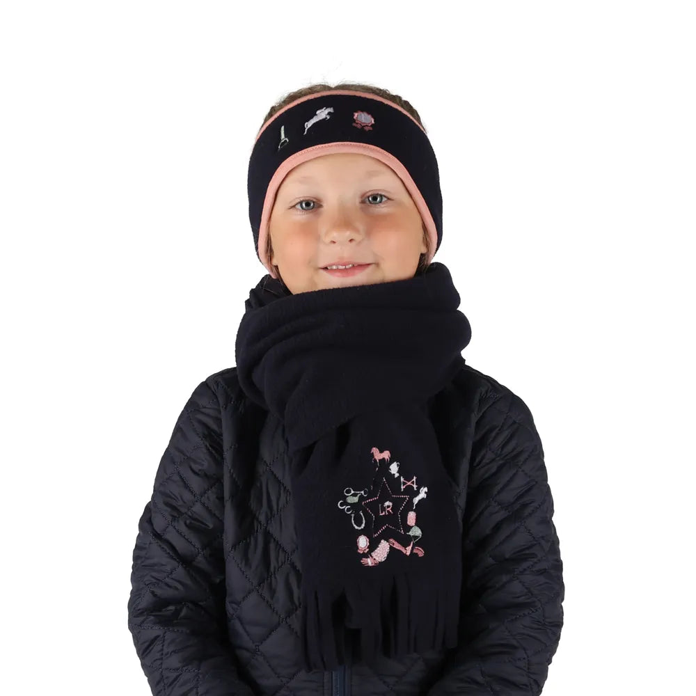 Pony Passion Headband & Scarf Set By Little Rider - Navy/Blush - One Size