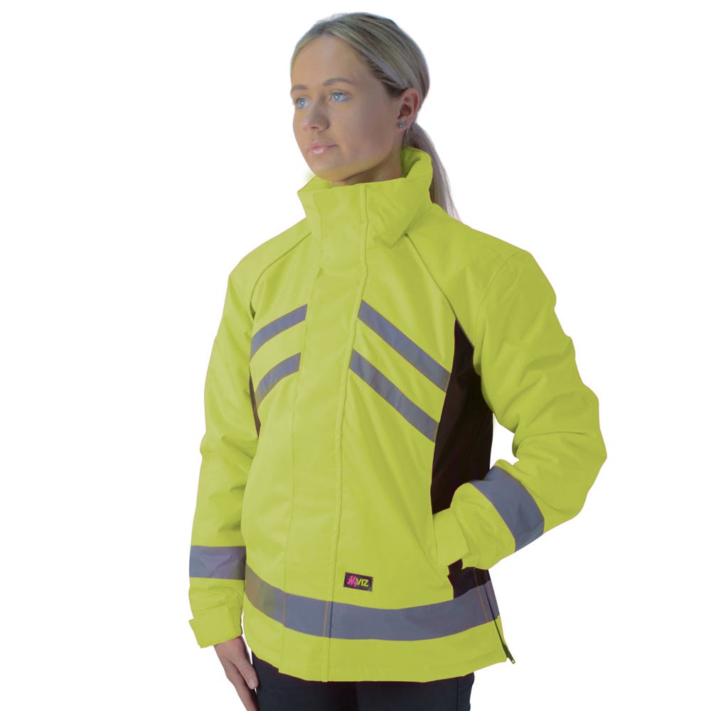 HyVIZ Waterproof Riding Jacket by Hy Equestrian  - Yellow/Black - X Small