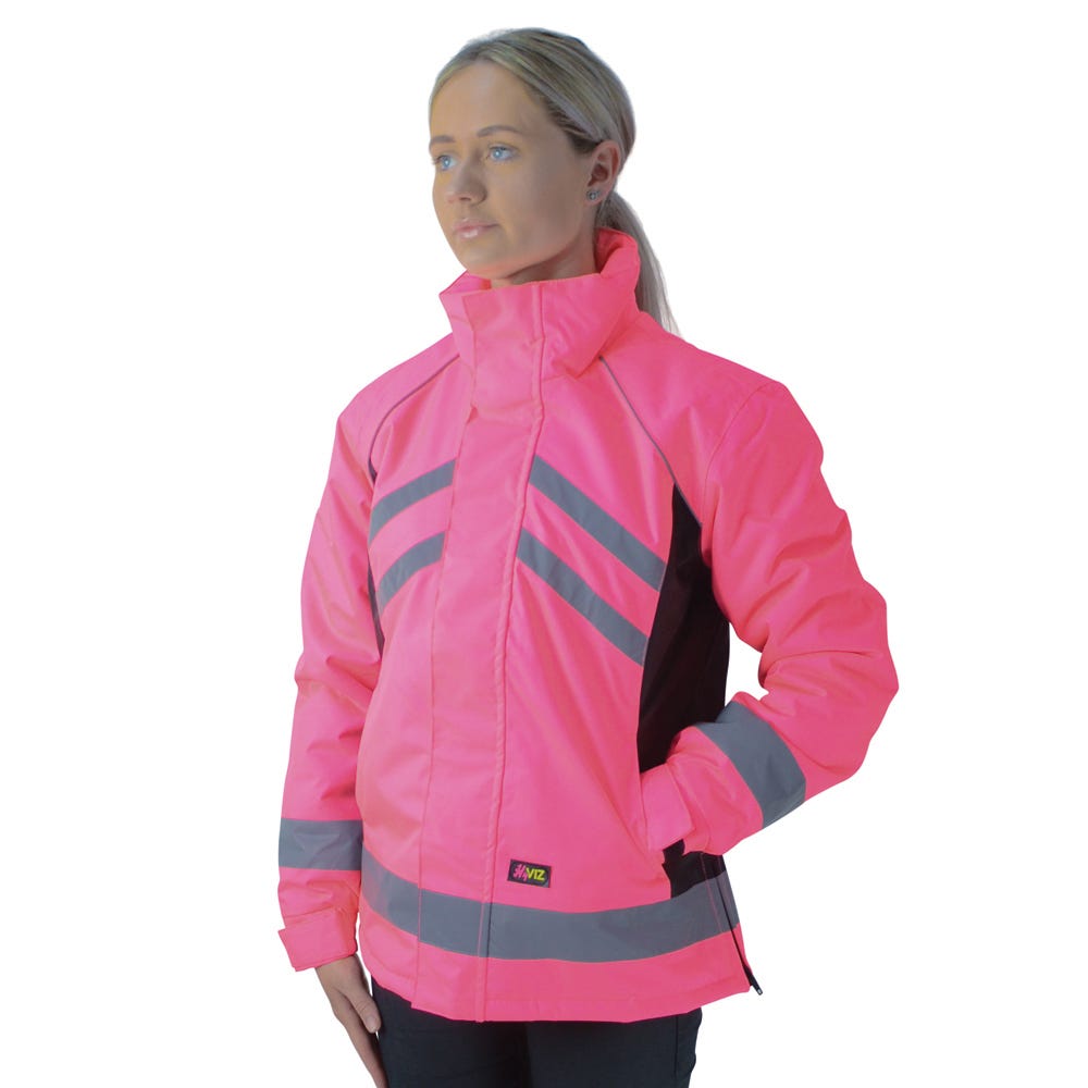 HyVIZ Waterproof Riding Jacket by Hy Equestrian  - Pink/Black - Medium