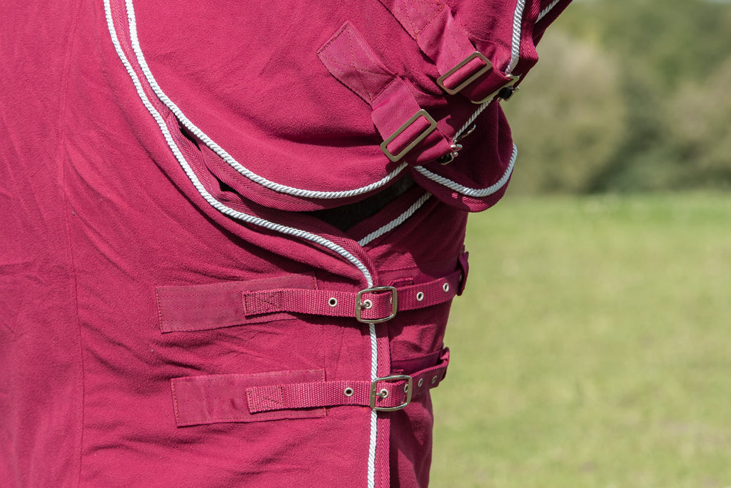 Swish Fleece Rug With Neck Cover - Burgundy
