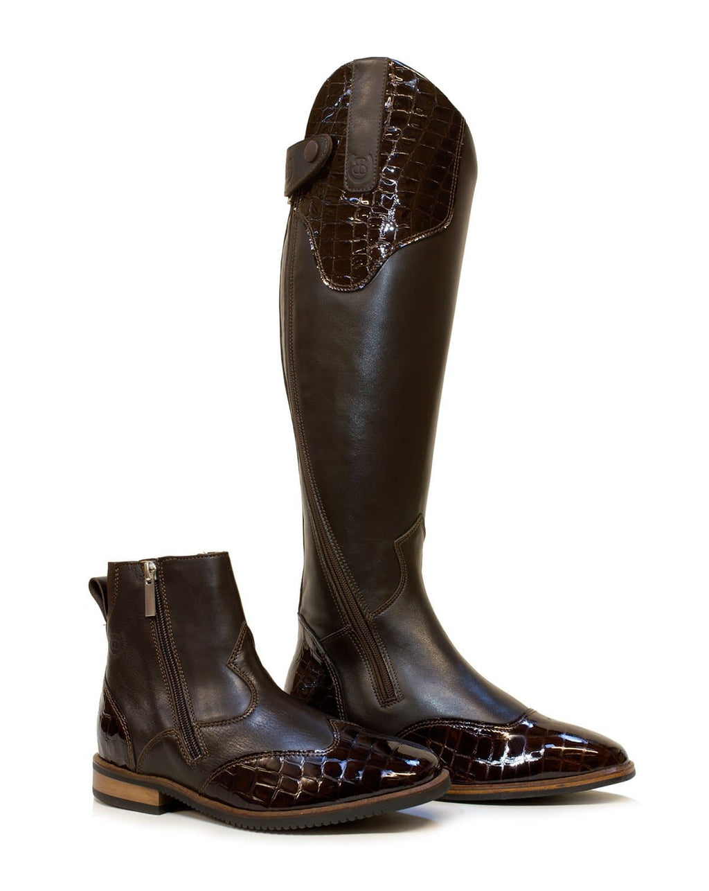 Bareback Footwear Milan Long Dress Riding Boots - Brown