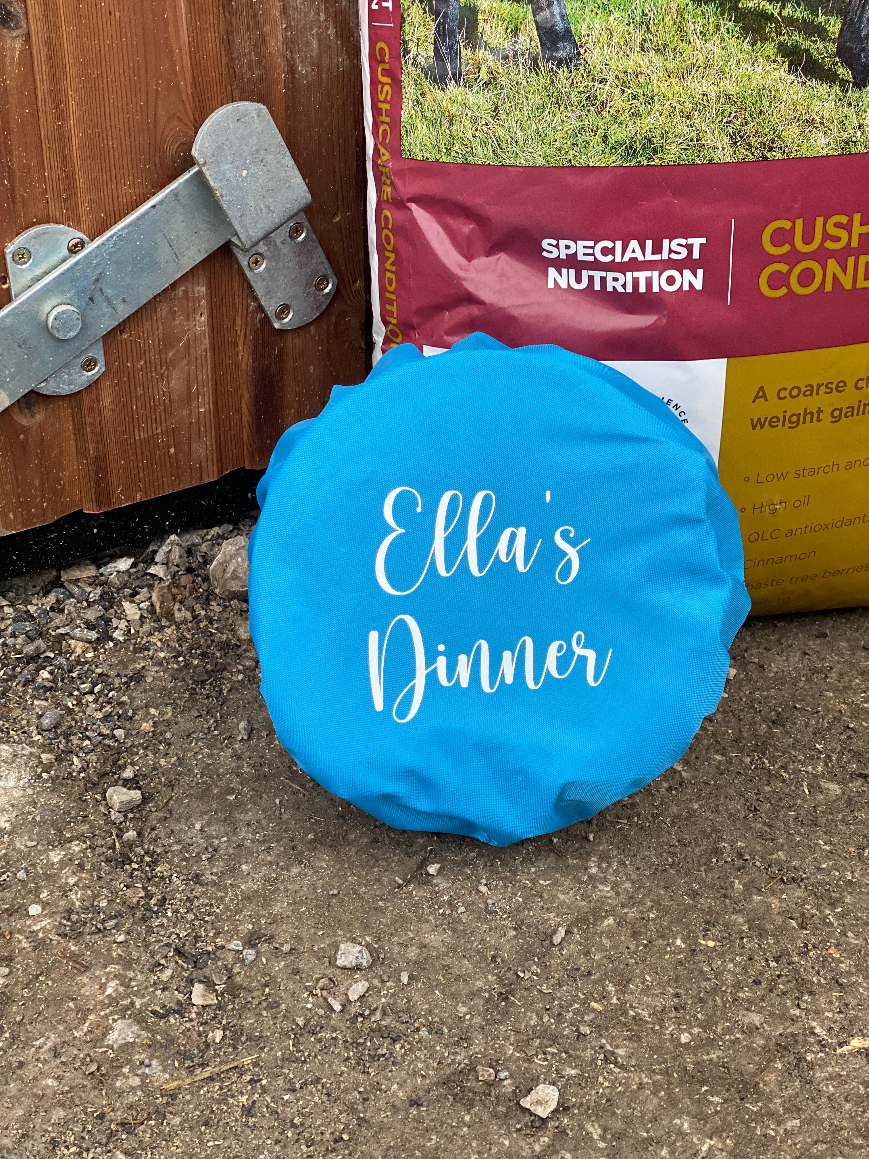 Four Hills Personalised Feed Bucket Cover – Script Design