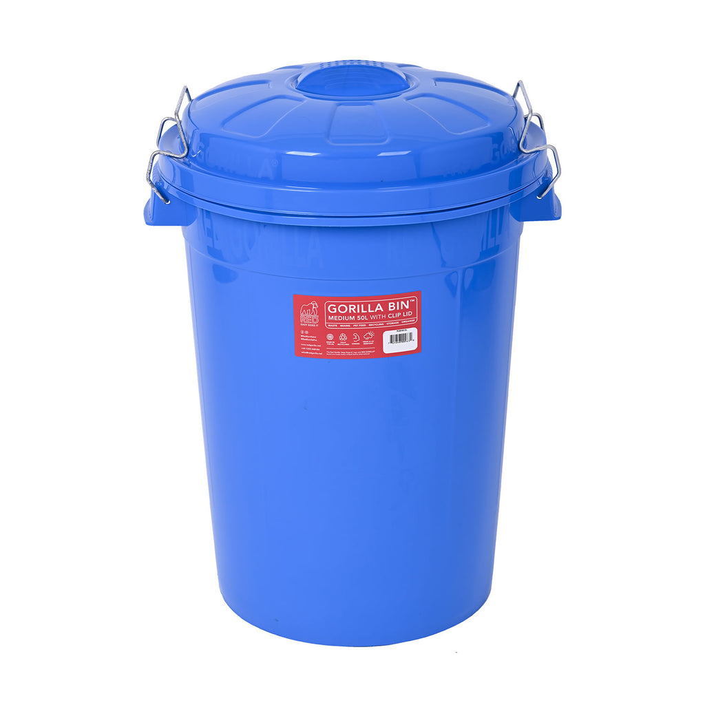 red gorilla bin with clip lid 50 lt