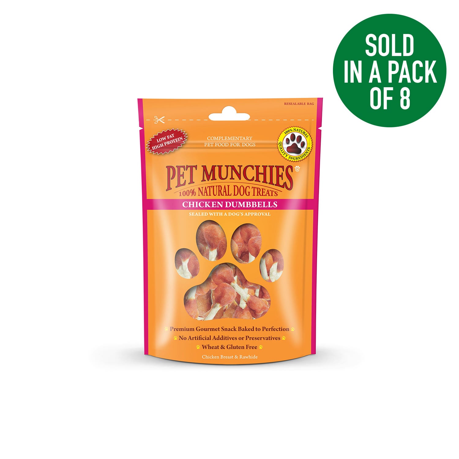 Pet Munchies Chicken & Rawhide Dumbbells