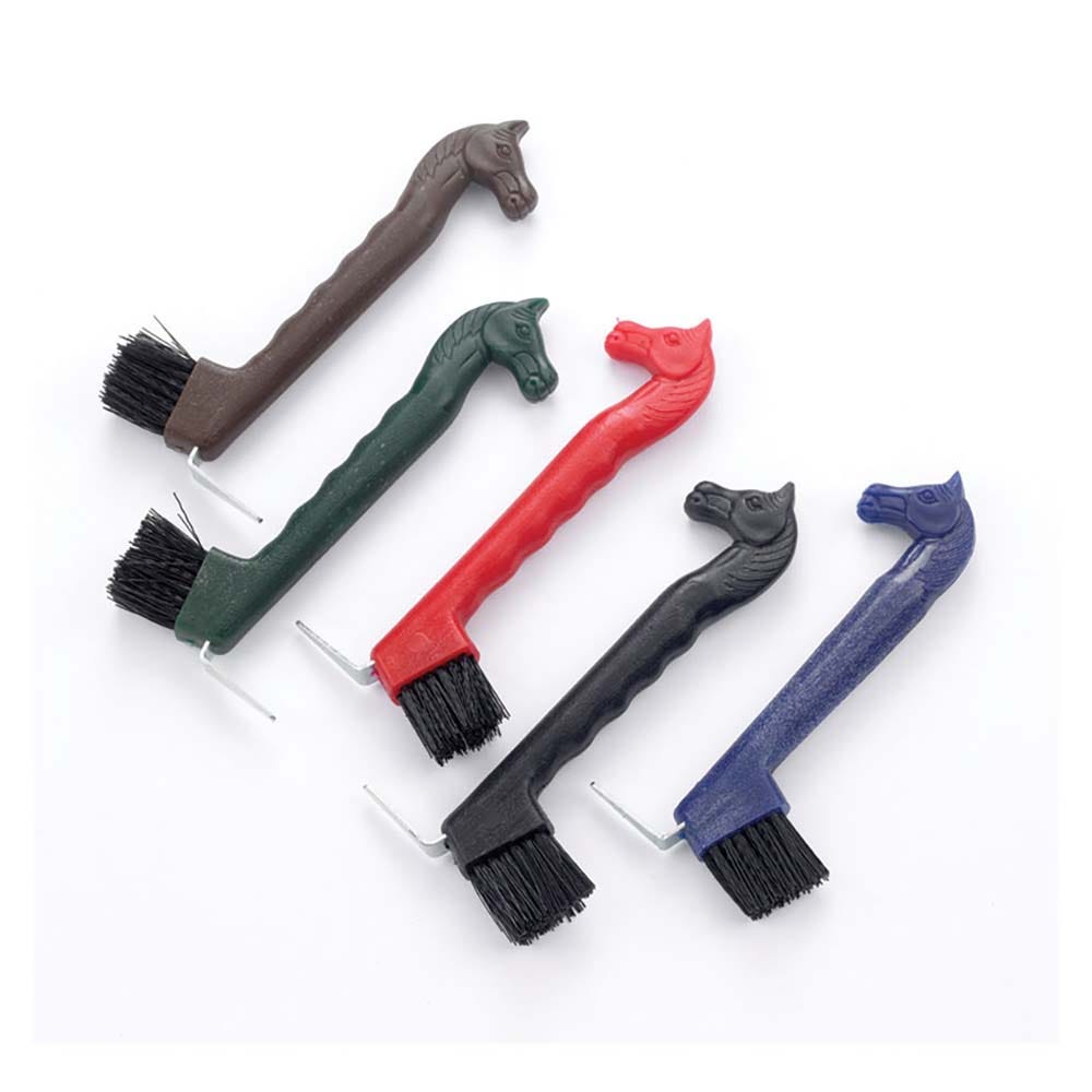 lincoln horse head hoof pick with brush