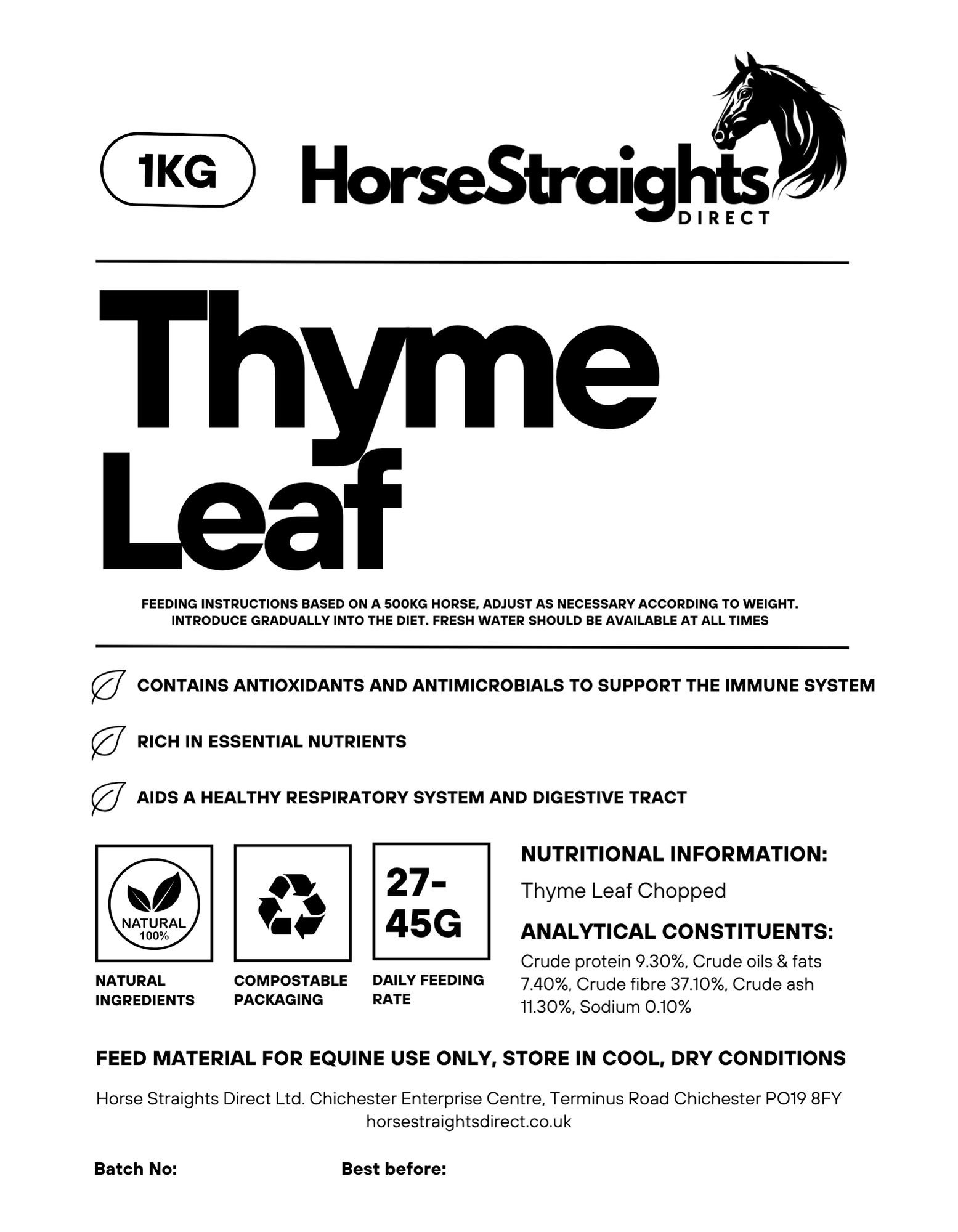 HSD Thyme Leaf Chopped