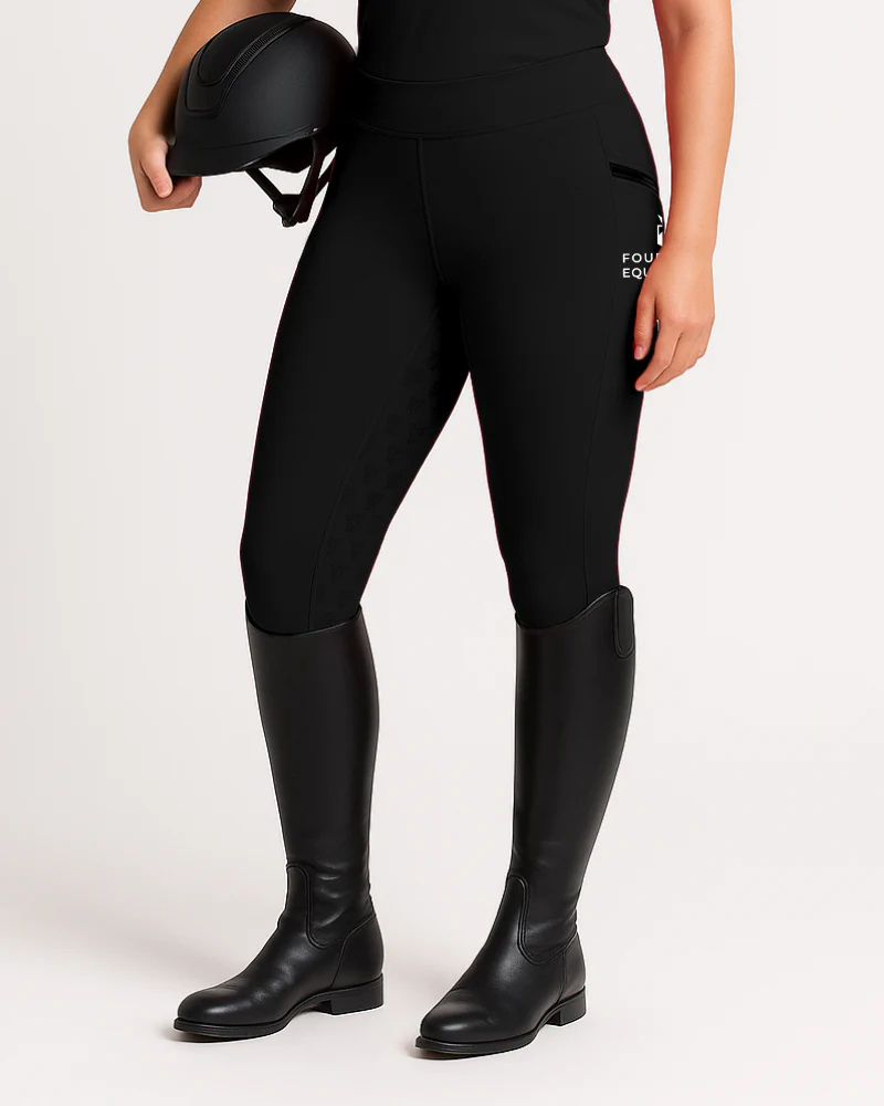 Black Sport Riding Tights Full Seat Grip  (Uk10 Sample)