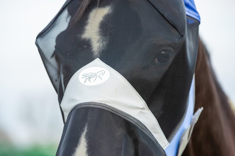 Swish Horse Fly Mask With Nose - Cornflower