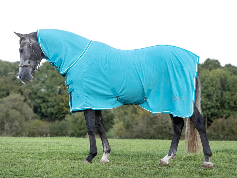 Swish Fleece Rug With Neck Cover - Turquoise